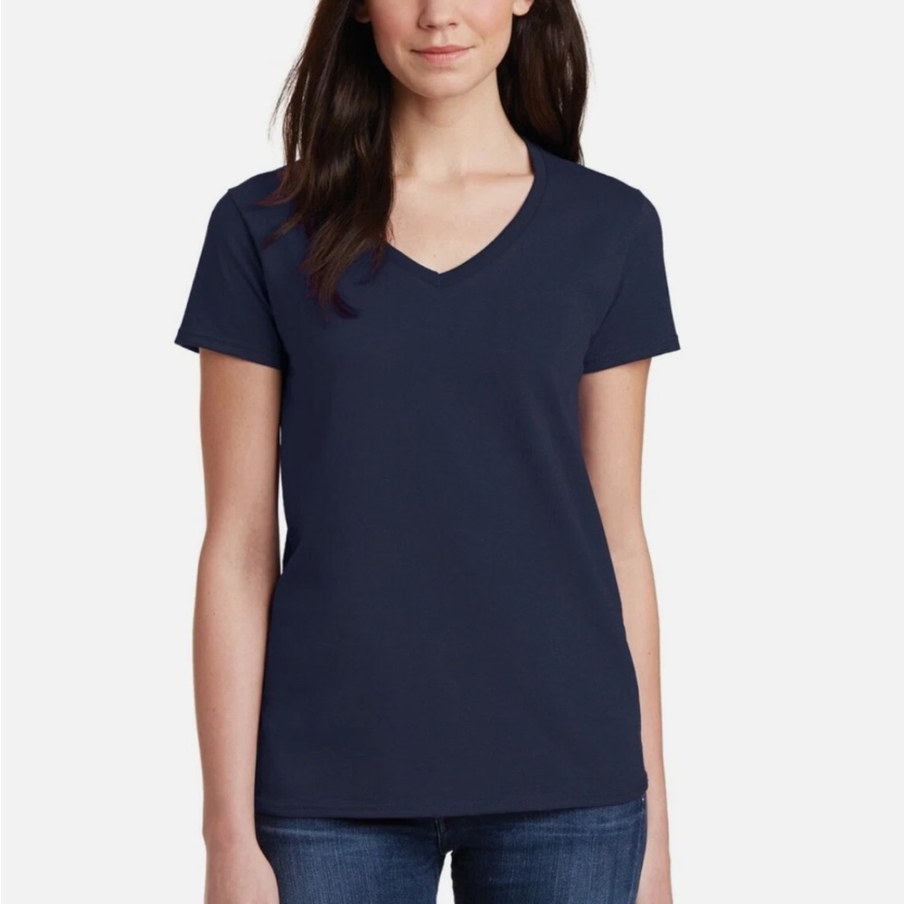 Gildan Short Sleeve Heavy Cotton V Neck Plain Stylish T-Shirt Sz XL Set of  2